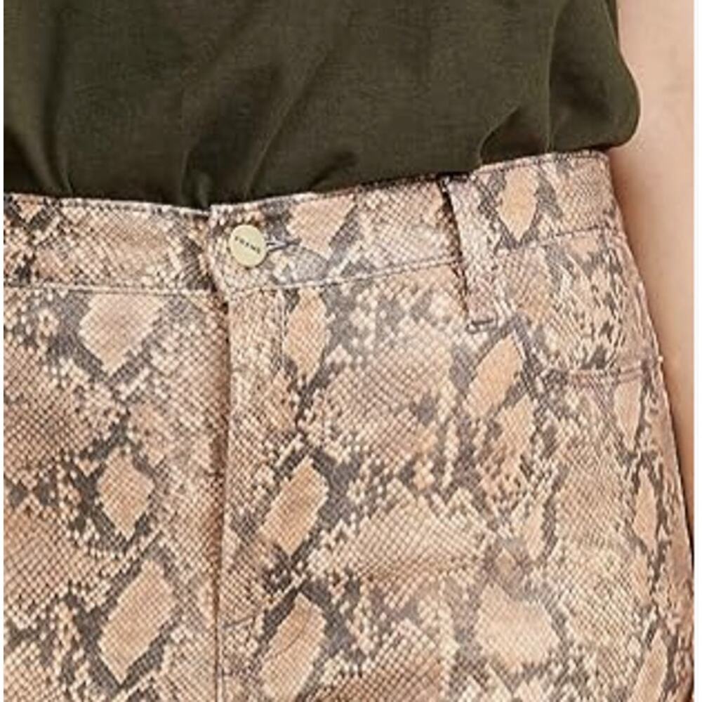 Frame Coated Python Brown Pants | Size 27 - image 6